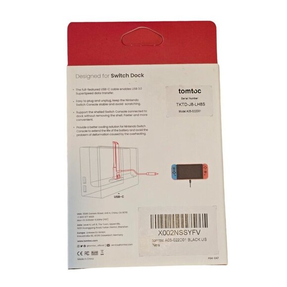 New Tomtoc USB  Type-C Extension Cable for Nintendo Switch - Picture 2 of 2